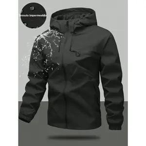 Trendy men's jacket, zippered design, standard fit, full zip closure, suitable for outdoor activities