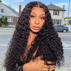 【NEW IN】Sunber 180% Density 13x6 Water wave HD Lace Frontal Wig Pre-Everything Ear To Ear Natural Hairline Glueless Huamn hair Wigs With Drawstring Reay to Wear