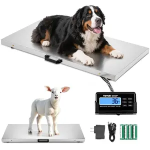 VEVOR 880Lbsx 0.2Lbs Livestock Scale Shipping Scales Large Platform 40.6x20.9Inch Stainless Steel Vet Scale Industrial Floor Scale Large Animal Dog Pig Scale Goat Weight Scale Pet Digital ScaleVEVOR Super Brand Day