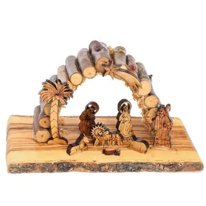Olive Wood Nativity Scene_ Arch Grotto