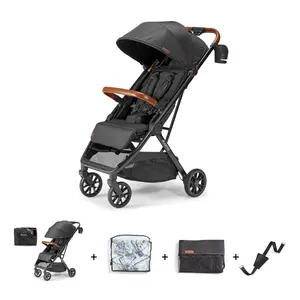 Newborn Bundle - Lightweight Stroller, Car Seat Adapter, Rain Cover, Bug Net. Travel Friendly Stroller. Award-Winning. Eco-Friendly