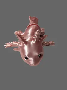 Articulated Axolotl Figure - Lightweight Fully Articulated 3D Printed Collectible with Movable Joints & Detailed Gills for Desk Decor