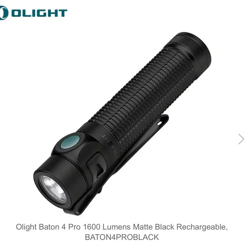 Olight Baton 4 Pro 1600 Lumens Matte Black Rechargeable, BATON4PROBLACK