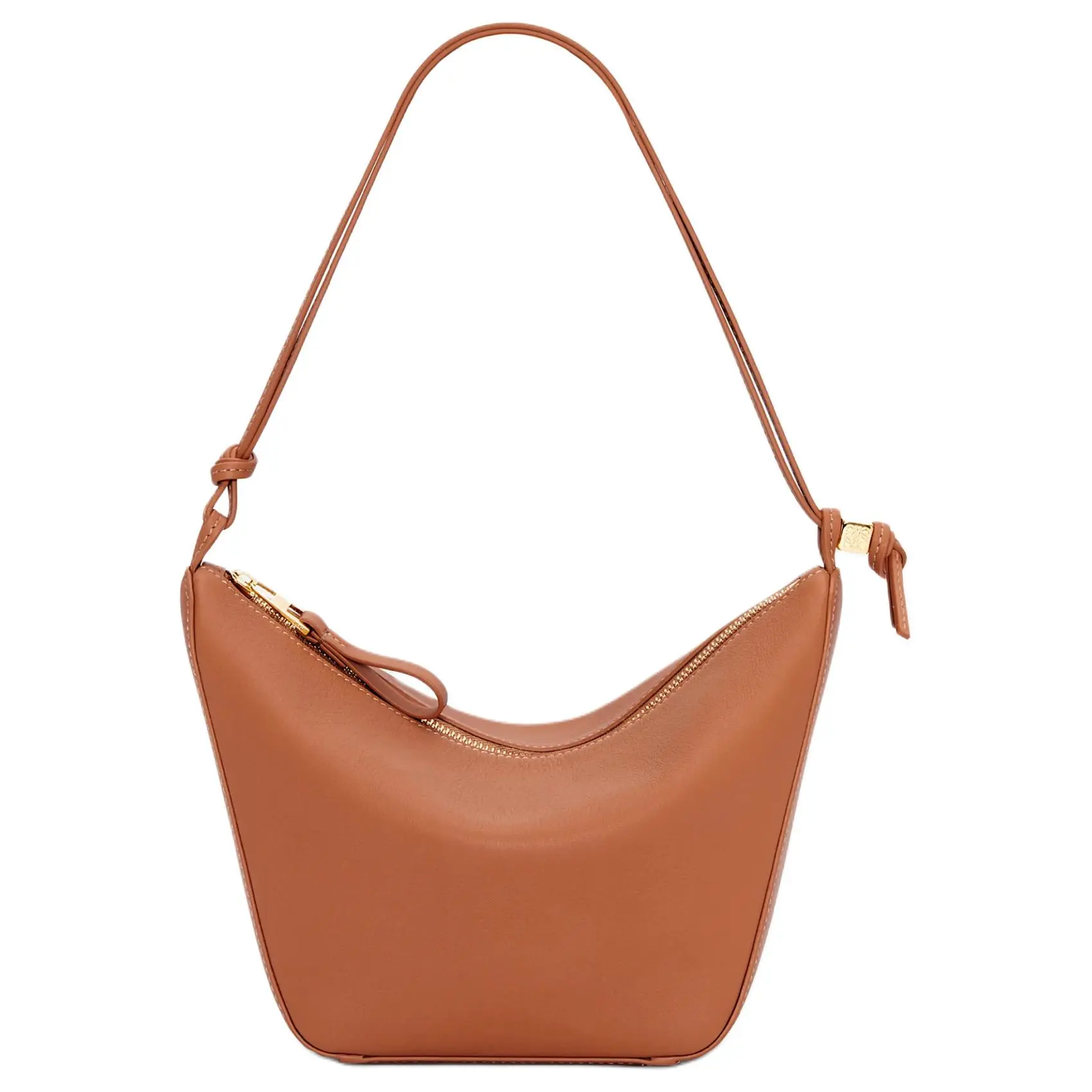 Women's LOEWE Hammock Hobo Style Purse, Calf Leather Bag with Embossed Puzzle Zipper Closure