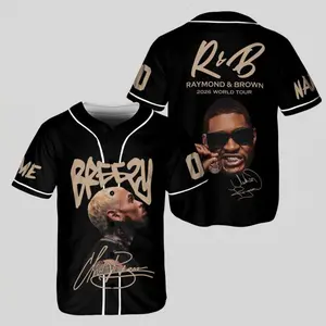 Custom CB 2026 Baseball Jersey, Concert Tour Jersey Shirt, Hip Hop Concert Shirt, Gift For Fan