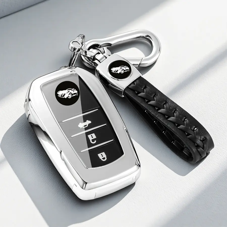 for Toyota Key Fob Cover with Keychain, Soft Full Protection Case Camry, 4Runner, RAV4 Prime, Land Cruiser, Hilux, Grand Highlander, Corolla, bZ4X 2017-2025