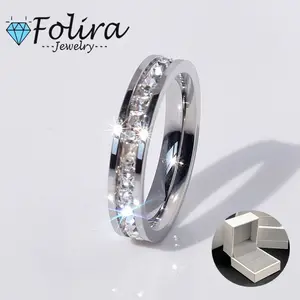 Mens Womens Cubic Zirconia CZ Promise Engagement Ring Unisex Wedding Ring Comfortable Fit Size 5-10