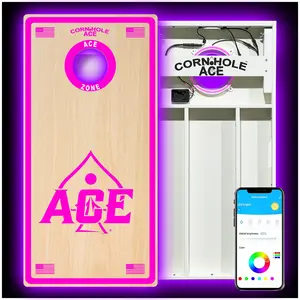 ACE Zone - Pink Cornhole Board Set | All Weather with Pro Light Kit