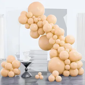 PartyWoo Retro Apricot Balloons 85 pcs 18 12 10 5 Inch for Balloon Garland Birthday Party Baby Shower Decorations Elegant Boho Nude Balloons