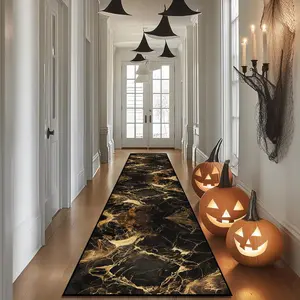 Modern Luxury Marble Pattern Kitchen Runner Rug, 1 Count Non-slip Soft Comfortable Floor Mat, Decorative Carpet for Home Kitchen Living Room