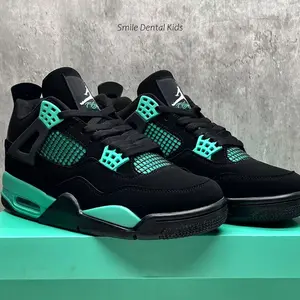 Black Blue Mid-Cut Retro Air Cushion Sneakers