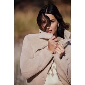 Women's Plush Coatigan In Apricot