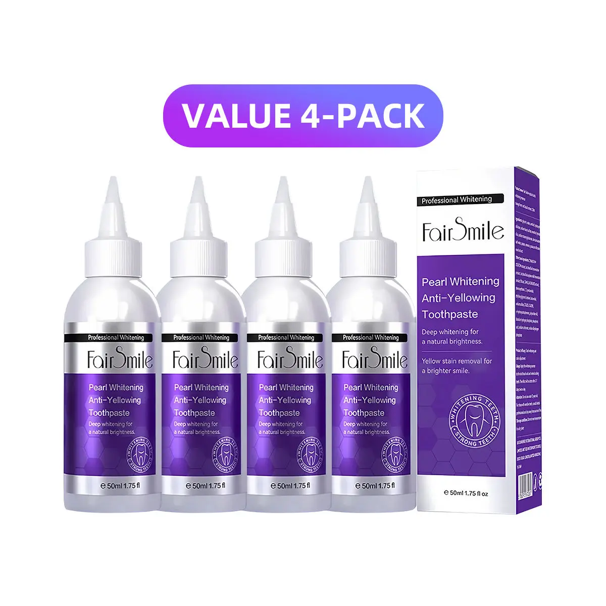 4pcs Set Professional Enzyme Whitening Toothpaste for Coffee Tea Stain Removal Fresh Breath Fast Shipping 48H purple neutralizes