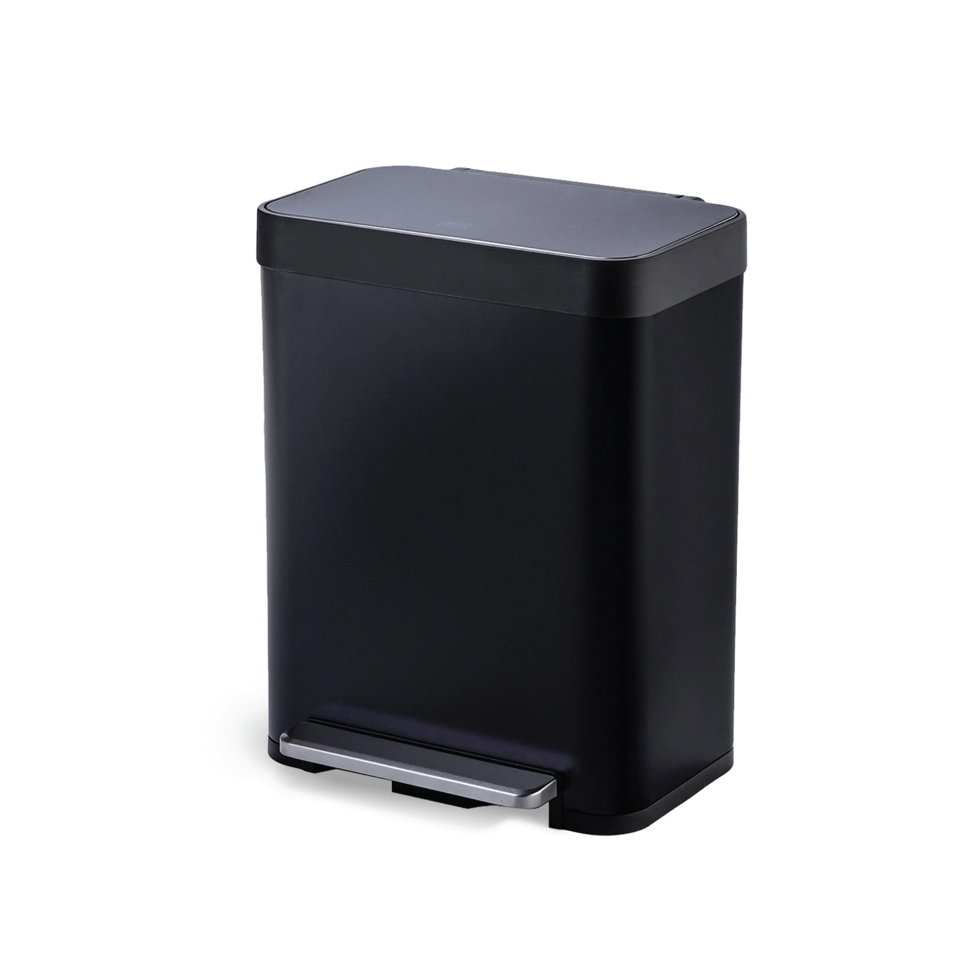 Home Zone Living 13 Gallon Kitchen Trash Can with Soft Close Lid, Liner-Free Stainless Steel Body, Matte Black