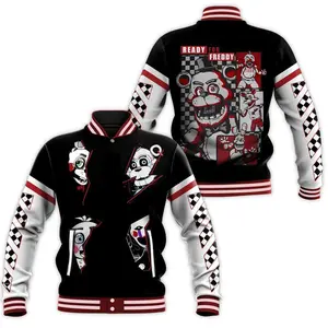 Five Nights at Freddy’s Varsity Jacket, FNAF Character Bomber, Horror Gaming Streetwear Piece, Gift for Dedicated Fans