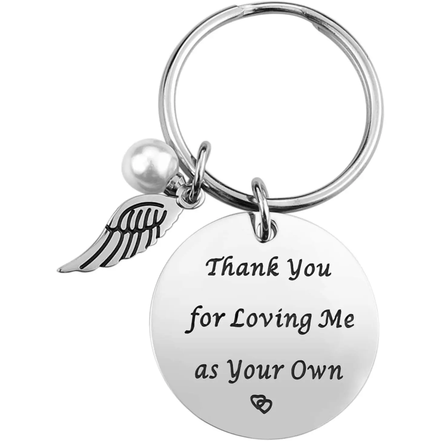 Step Mom Gifts - Mother's Day & Christmas Keychain for Stepmom From Daughter Son, Thank You for Loving Me As Your Own Stepmother Keyring