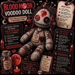 Blood moon voodoo doll magnet