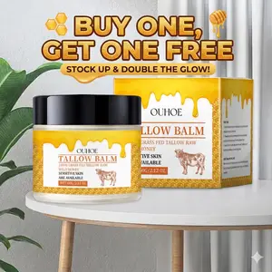2 PCS Tallow and Honey Skin Balm with Manuka & Beeswax Unscented Hydration Cream 2oz Grass-Fed Beef Tallow Honey Balm Moisturizer for Face & Body Deep Hydration & Barrier Protection