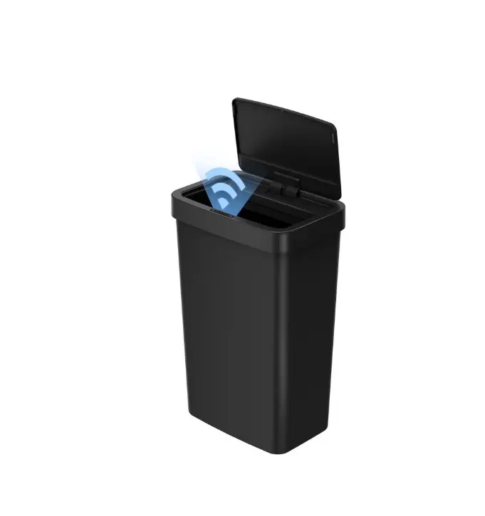Mainstays Kitchen Automatic Trash Can, 13.2 Gallon Plastic Motion Sensor Garbage Bin, Black