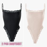 2pcs Bodysuit(Black/Taupe)