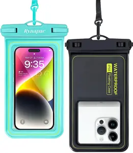 Rynapac Floating IP68 Waterproof Phone Pouch/Case 2 Packs - for iPhone 14 13 12 11 Pro Max XS Plus Samsung Galaxy Cellphone, Beach Vacation Essentials-2 Packs  Protector Cover Protective Protection Casing Smartphone Screen Protector Shockproof Phonecase