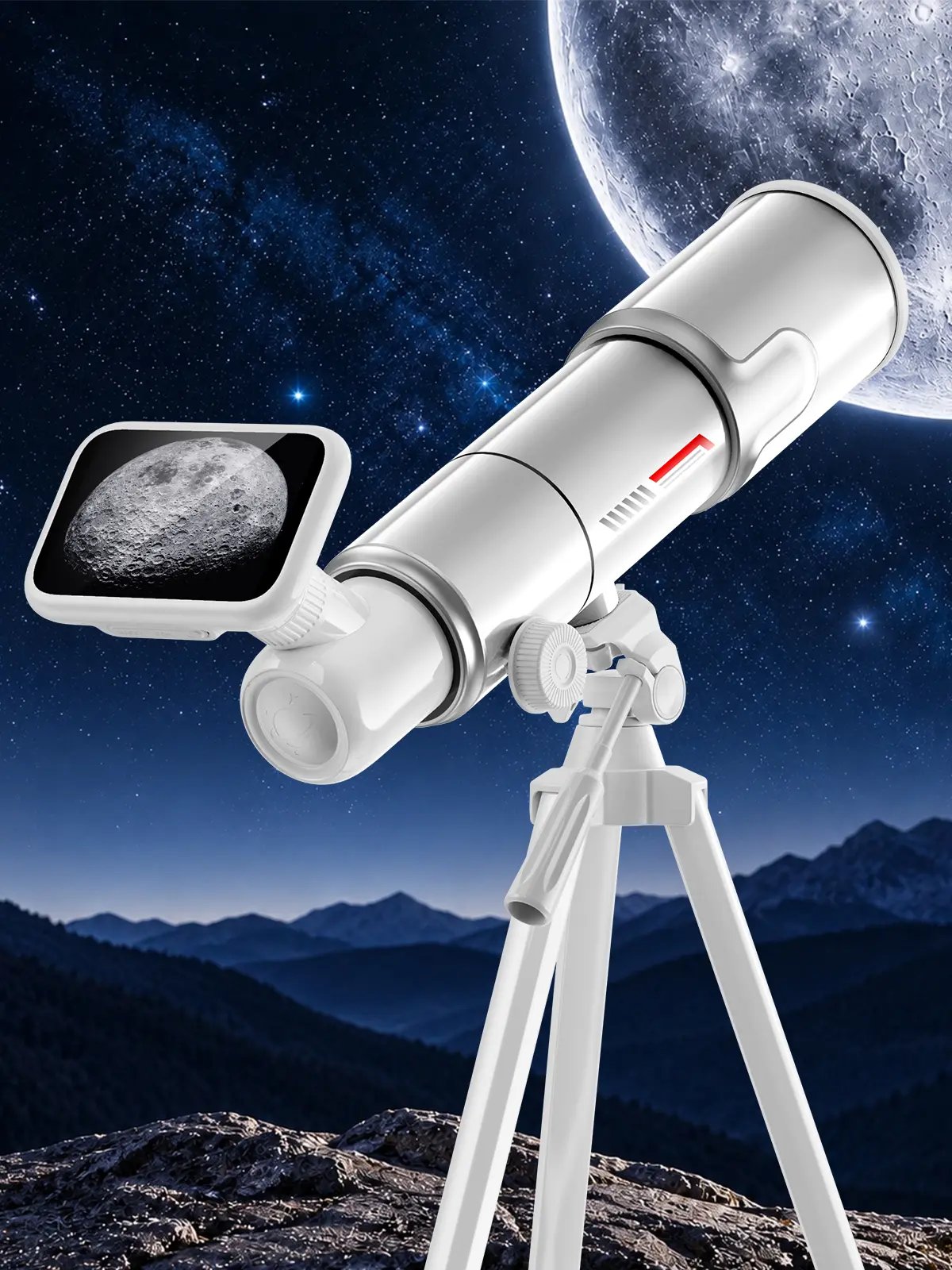 MINENER Telescope with 4.5" 4K HD Screen,70mm Aperture 400mm Focus Length Astronomical Refracting Telescope,AZ Aluminum Mount Tripod,for Observe The Moon and Landscape,Holiday Gift,Parent-child activities,STEM Toy
