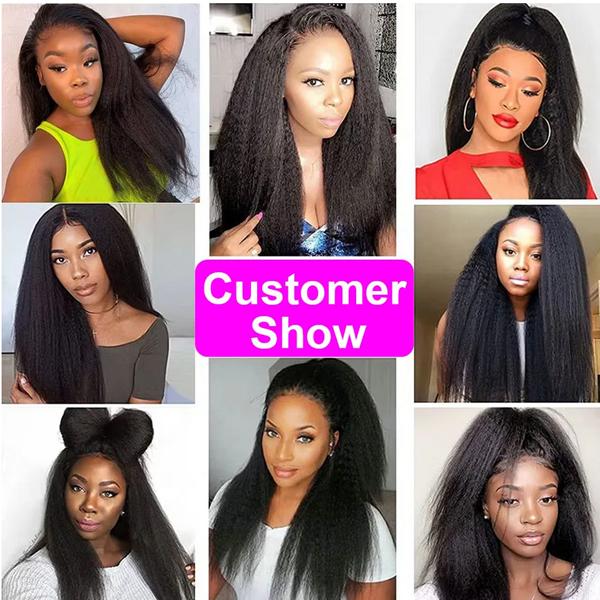 BINF Kinky Straight Bundles Human Hair 1/3/4 Bundles Brazilian Unprocessed Virgin Kinky Straight Hair Extensions Natural Black Color