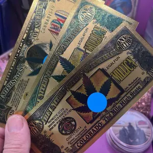 3 Collectible 420 Gold Foil Aluminum Novelty Prints