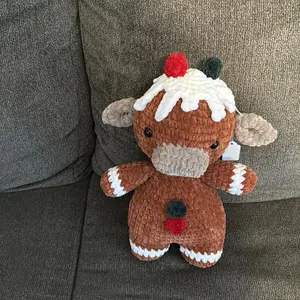 Gumdrop the Gingerbread Cow Plushie
