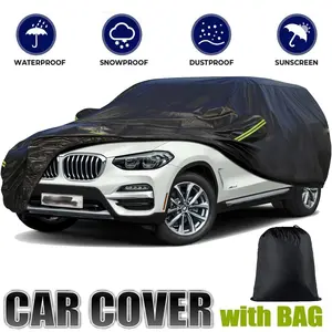 Full Car Cover Waterproof All Weather, Full Exterior Cover Outdoor Snow Sun Uv Protection With Reflective Strip For Automobiles, Universal Fit for Sedan SUVs (169 to 213 Inch)