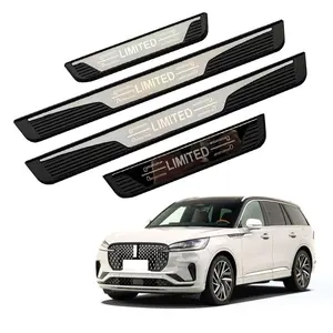Car Accessories For Lincoln Aviator 2020-2024 2025 Door Sill Plates Guard Vehicle Protector Covers Auto Parts Car Styling Limited Style Plastic 4pcs