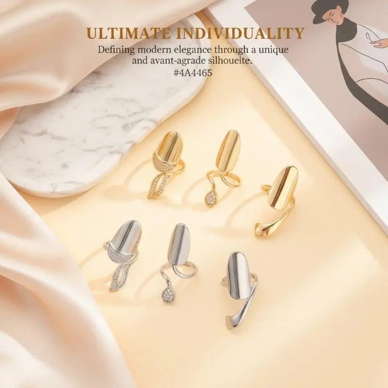 Nail Cover Ring Detachable Metal Finger Cap Manicure  Artistic Fashion Accessory for Clubbing and Shows