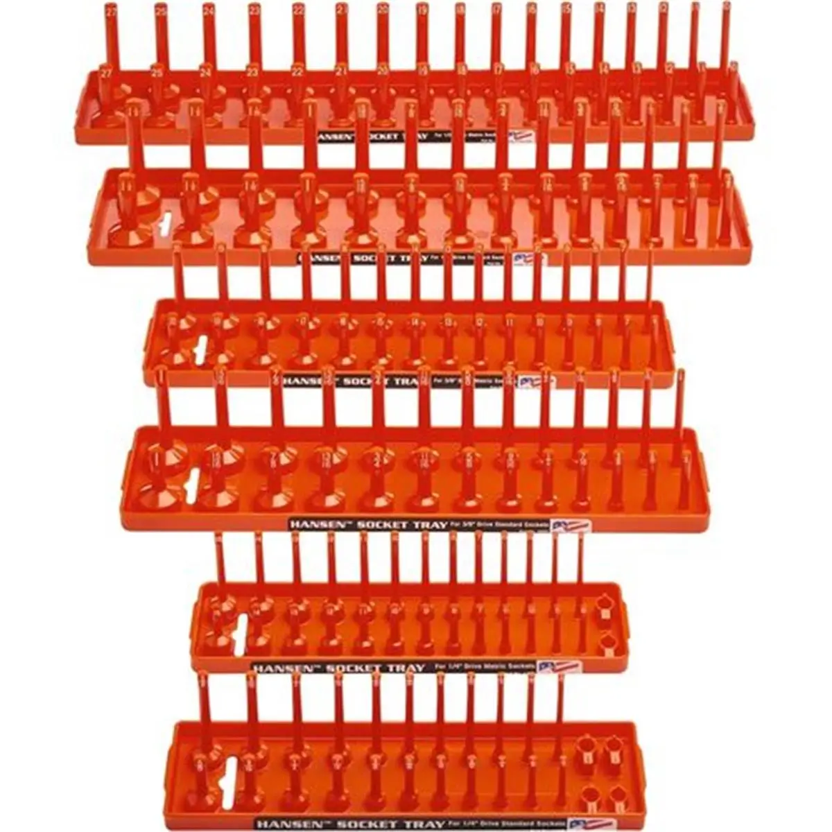 Hansen Global HR92002 Orange Socket Tray - 6-Piece High-Quality Modern Home Organizer Storage Holder for Daily Needs