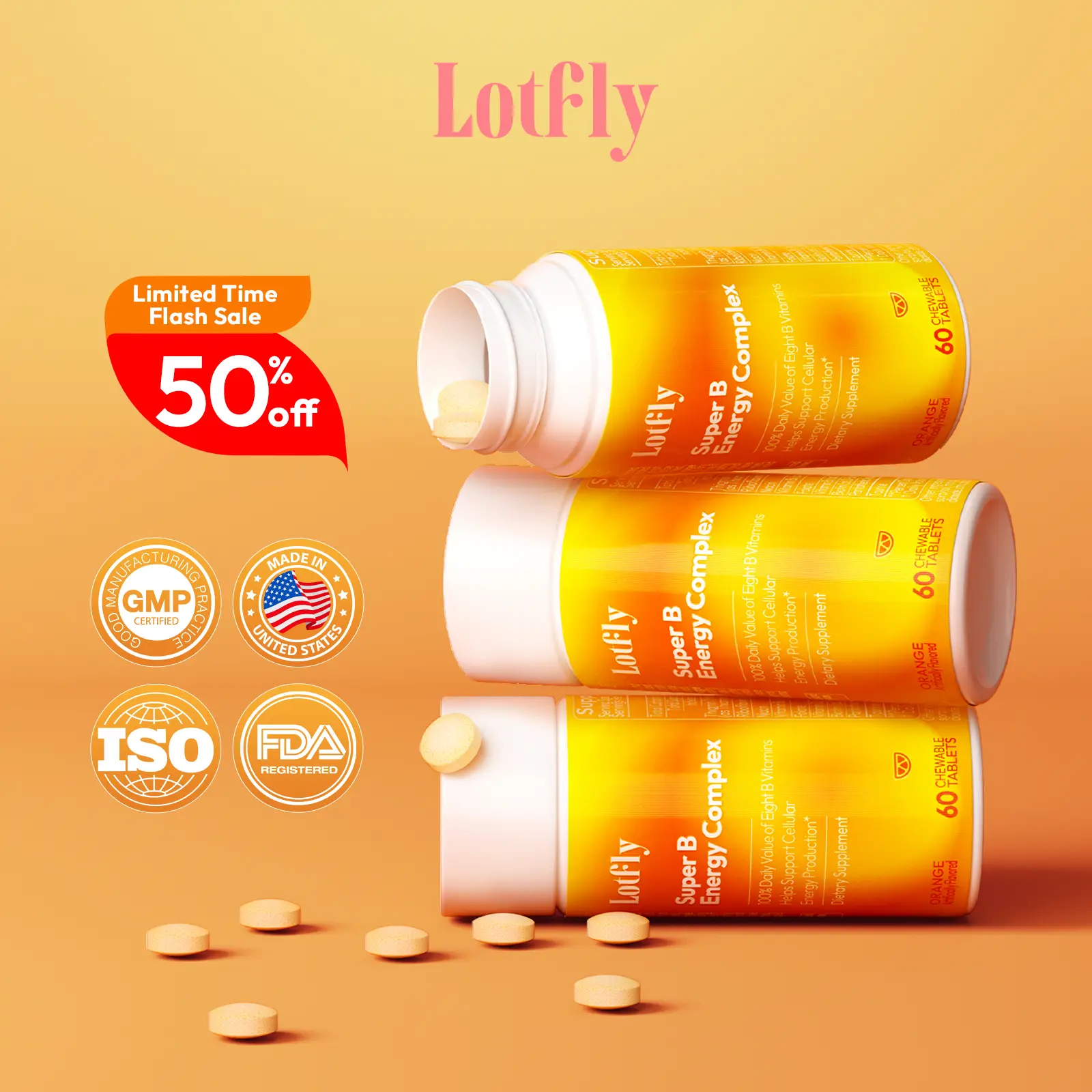[for Creators] LOTFLY Super B Energy Complex – 9-in-1 Advanced Nutrition with Taurine for Strength & Vitality