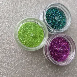 Loose Fine Glitters Makeup in Vibrant Green Blue and Purple Shades for Eye-catching Looks