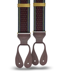 Madison Dot Maroon Suspenders