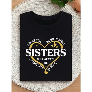 Side By Side Or Miles Apart Sisters T-Shirt, Sister Trip Shirt, Sister Vacation Matching Outfit, Weekend Trip Shirts For Sisters, Matching Sisters Shirt.