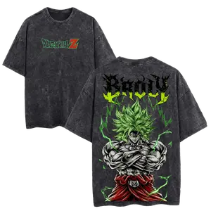 Broly The Legendary Vintage Washed Graphic Tee, DBZ T-Shirt, Relaxed Fit, Heavyweight Cotton, Unisex Streetwear Casual Wear, Gift for Anime Fans, Gym Pump Cover