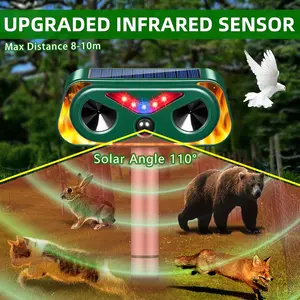 Deer Repellent Devices 2026 New Sonic Fortress Pro,Solar Ultrasonic Animal Repeller Outdoor Waterproof Motion Sensor Deterrent Yard Garden Repellent for Animals Cat,Squirrel,Racoon,Rabbit,Skunk Insect Pest Control