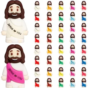 Household daily necessities 40PCS Little Jesus Figures, 10 Color Tiny Jesus Figurines in Bulk, Mini Jesus Figure Religious Gifts, Christian Mothers Day Teacher Appreciation Gifts for Kids Women Mom (40PCS)