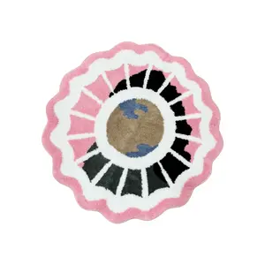 LAKEA Geographical World Map Round Tufted Rug Soft Thick Plush Educational Non-Slip Durable Easy Clean Kid Friendly Global Decor