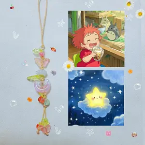 Handmade Phone Strap & Keychain – Mushroom, Moon & Flower Charm