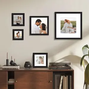 Classic Frame Set, Wooden Frames with Vertical/horizontal Hanging, 4x6, 8x10, 11x14, 12x16 Inches, Modern Minimalist Wall Decor
