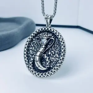 Vintage Gothic Snake Pendant Necklace – Heavy Punk Fashion Jewelry for Men & Women