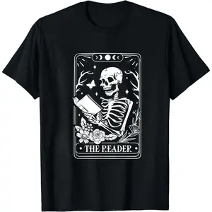 The Reader Tarot Card Shirt, Skeleton Reading Shirt, Unisex Tarot Card Shirt, Book Lover Gift, Bookish Gift,Tarot Lover Gift