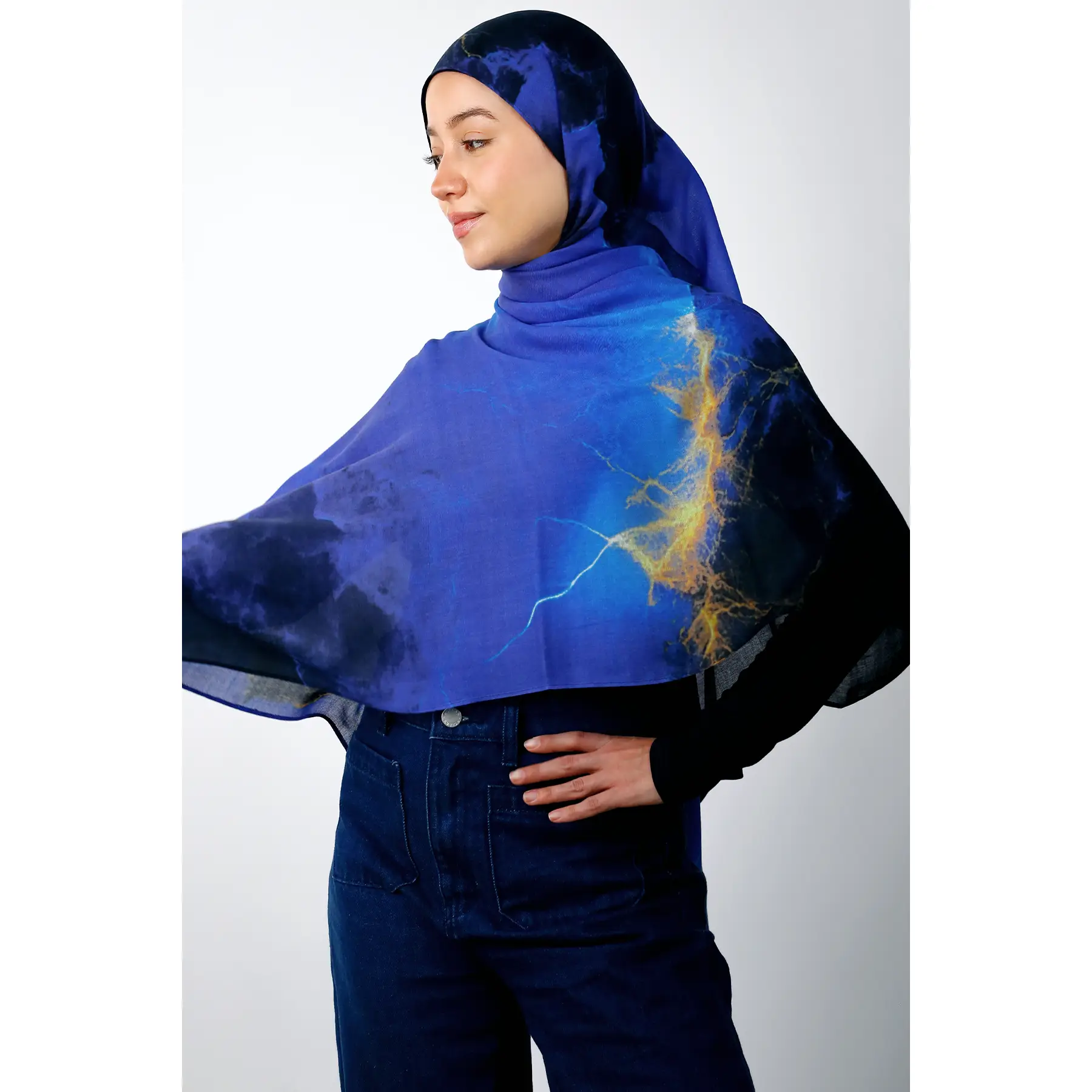 Storm Marble Print Modal Hijab