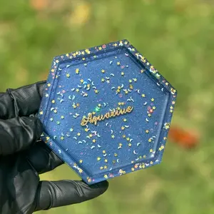 Midnight Blue ‘Aquarius’ Moon and Stars Coaster