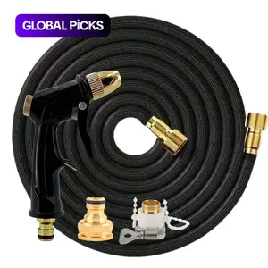 High Pressure Sprayer Extension Hose Set, Durable Rubber Material Portable Garden Hose with Nozzle, Garden Hose Kit for Outdoor Home Cleaning & Car Washing