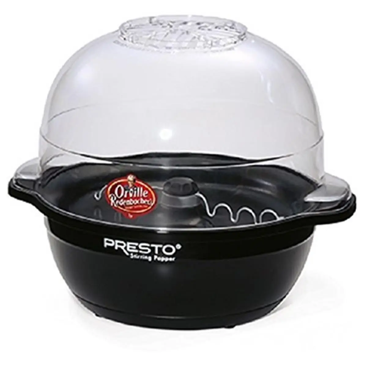 PRESTO 05204 Orville Redenbacher 6 oz Popcorn Machine - Heat-Resistant Lid, Transparent Lid, Built-In Melter for Household Kitchen Specialty Appliance
