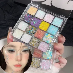 16 Color Glitter Eyeshadow Powder, Long-Lasting Shimmer, Smudge-Proof, Ideal for Daily Wear, Cosplay, Stage Makeup, Creative Looks, Shimmering Eyeshadow Palette, Glam Pack Glitter